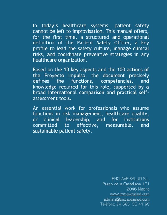 The Role of the Patient Safety Officer: Manual of Competencies, Functions, and Specialized Training - Imagen 3