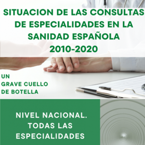 Portada del informe sobre consultas de especialidades en dependencia privada 2010 2020. Proyecto Venturi.
