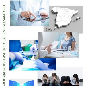 Portada del informe nacional del Proyecto Venturi sobre lista de espera quirúrgica y consultas de especialidades a junio de 2021, con imágenes de profesionales sanitarios, intervenciones médicas y pacientes en espera.